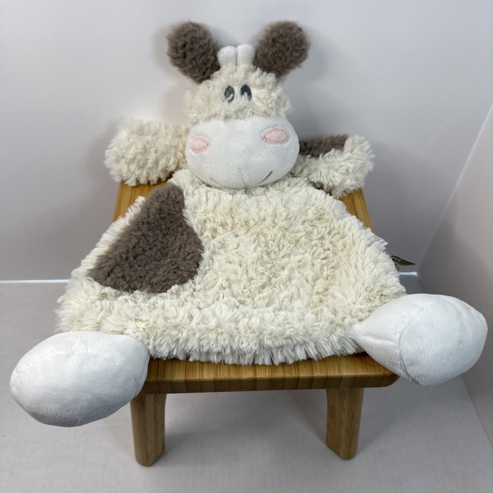 Demdaco Coz Moozer Cow Rattle Blankie Security Blanket Lovey Lovie Plush Toy
